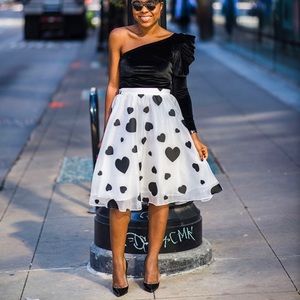 NWOT J Crew heart organza skirt